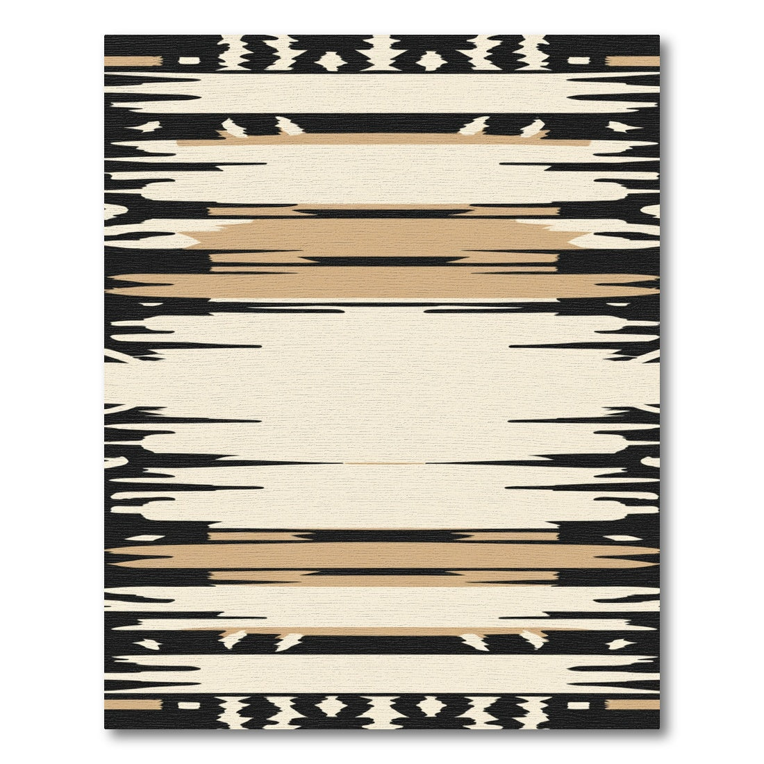 Abstract Tan Stripe Organic Rug