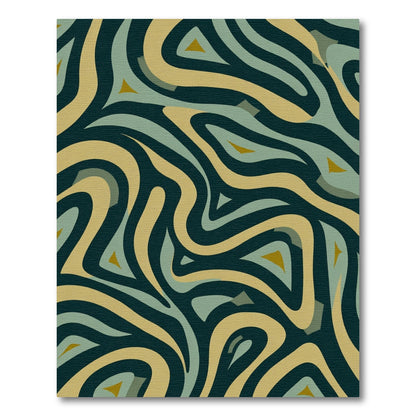 Abstract Swirling Cream Teal Swirls Rug
