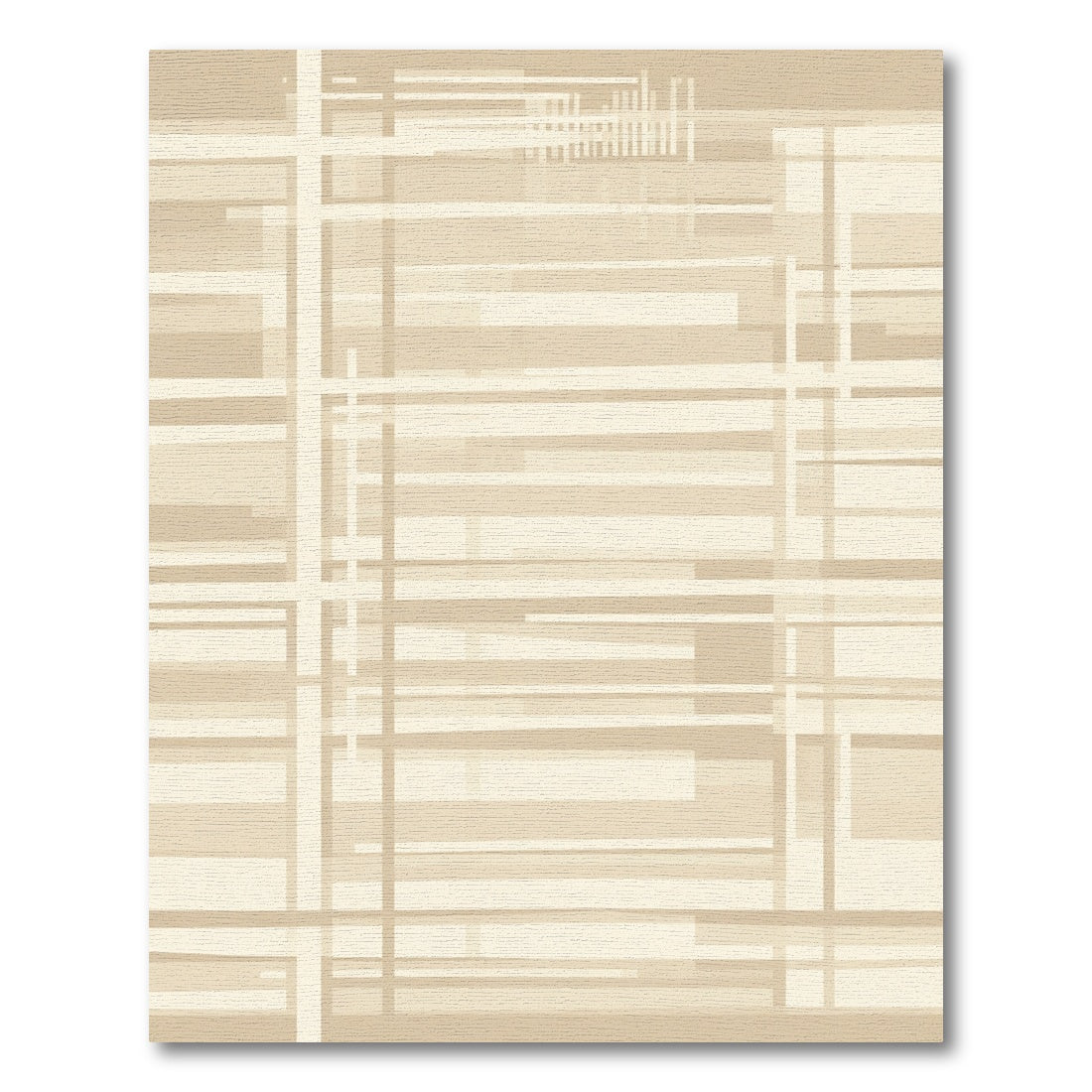Neutral Geometric Plaid Lines Rug