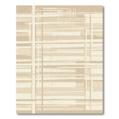 Neutral Geometric Plaid Lines Rug
