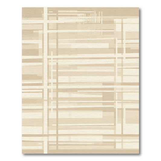 Neutral Geometric Plaid Lines Rug