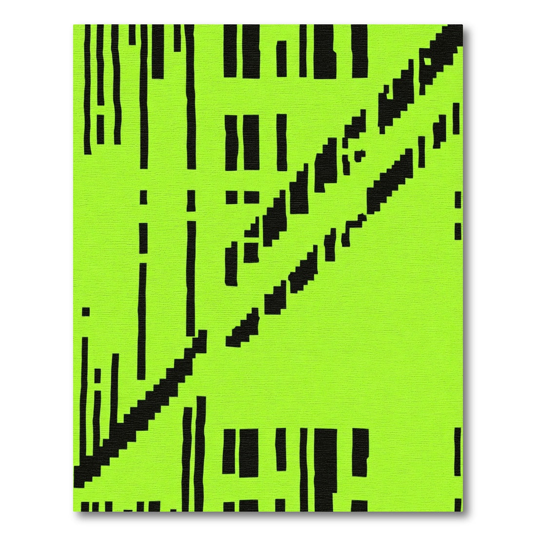 Bright Yellow Black Jagged Stripe Rug