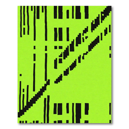 Bright Yellow Black Jagged Stripe Rug