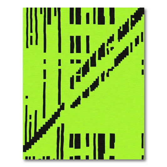 Bright Yellow Black Jagged Stripe Rug