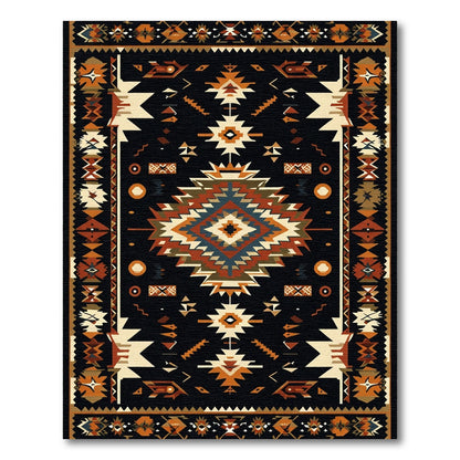 Southwestern Terracotta Geometric Ethnic Rug
