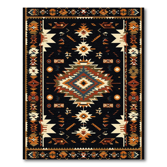 Southwestern Terracotta Geometric Ethnic Rug