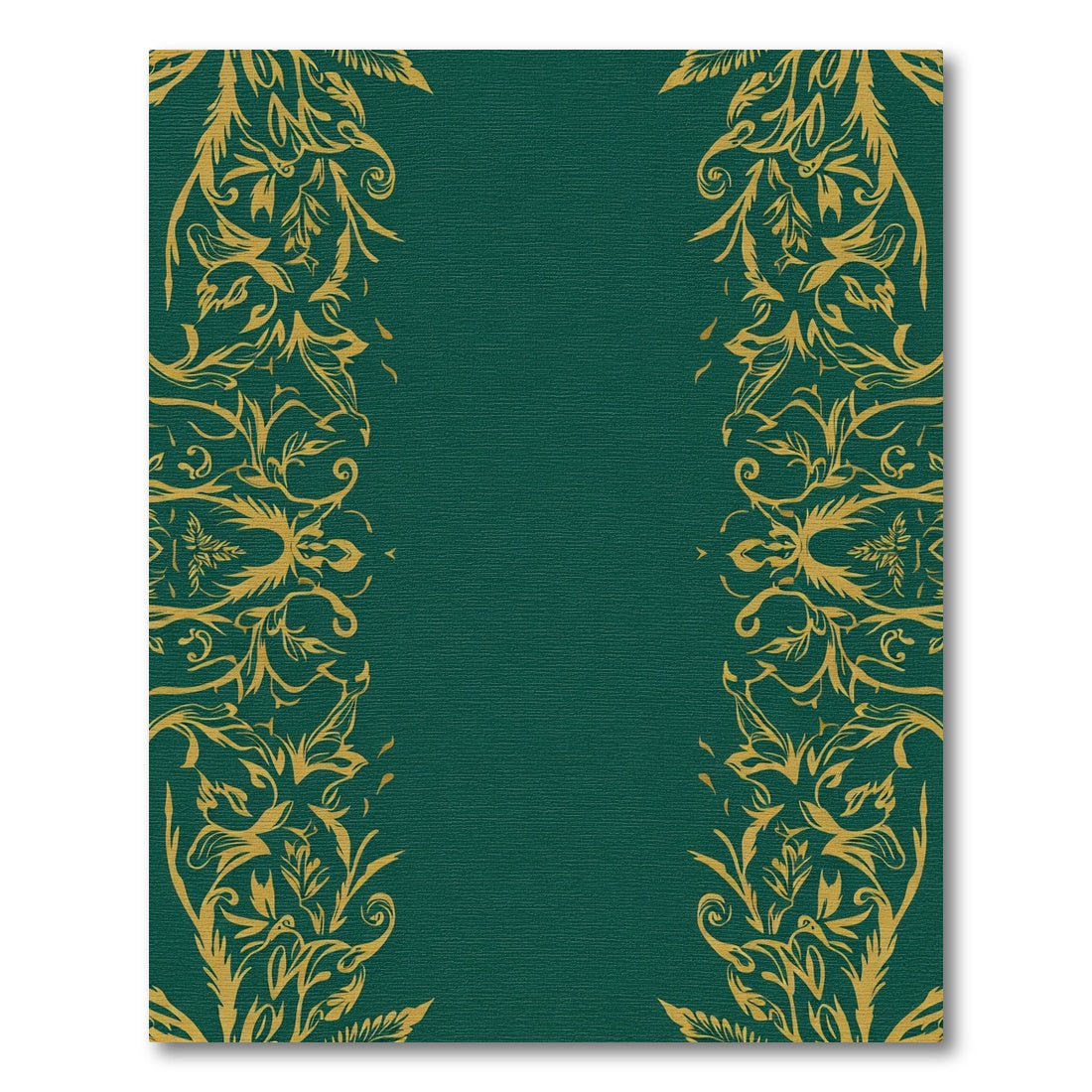 Golden Baroque Vine Damask Rug