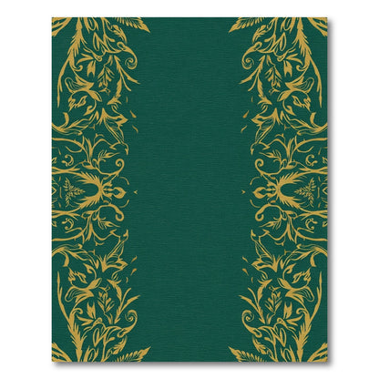 Golden Baroque Vine Damask Rug
