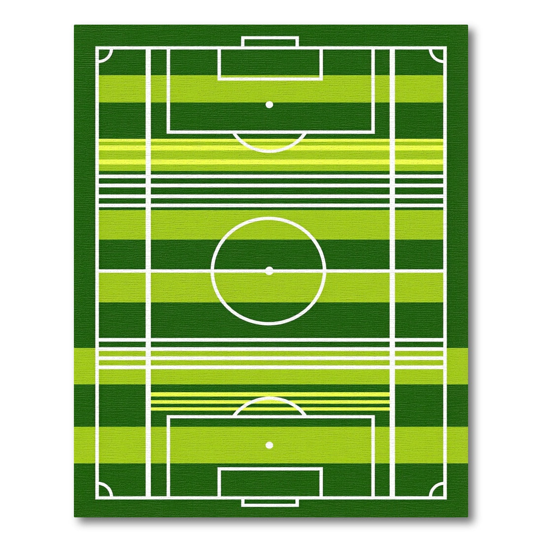 Modern Geometric Green Striped Pitch Rug