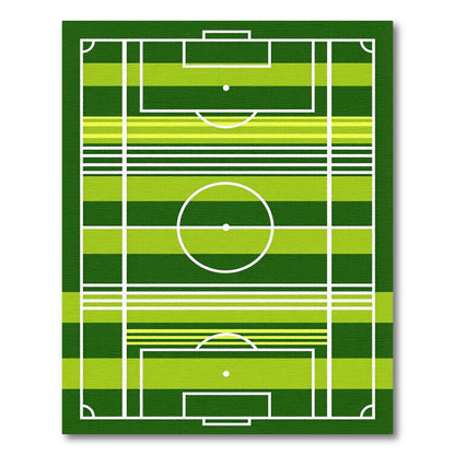 Modern Geometric Green Striped Pitch Rug