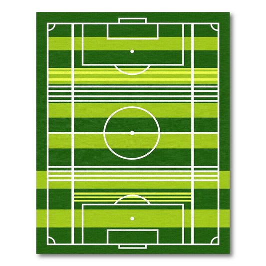 Modern Geometric Green Striped Pitch Rug