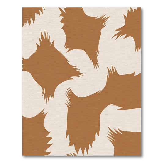Brown Cream Abstract Splatter Rug