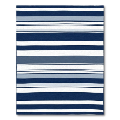 Navy White Blue Stripe Ensemble Rug