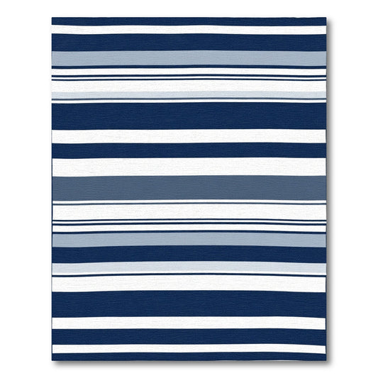 Navy White Blue Stripe Ensemble Rug