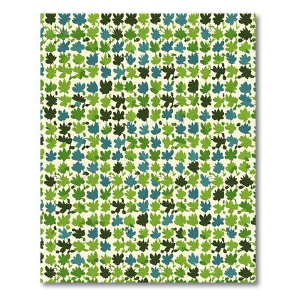 Green Leafy Textured Repeat Rug