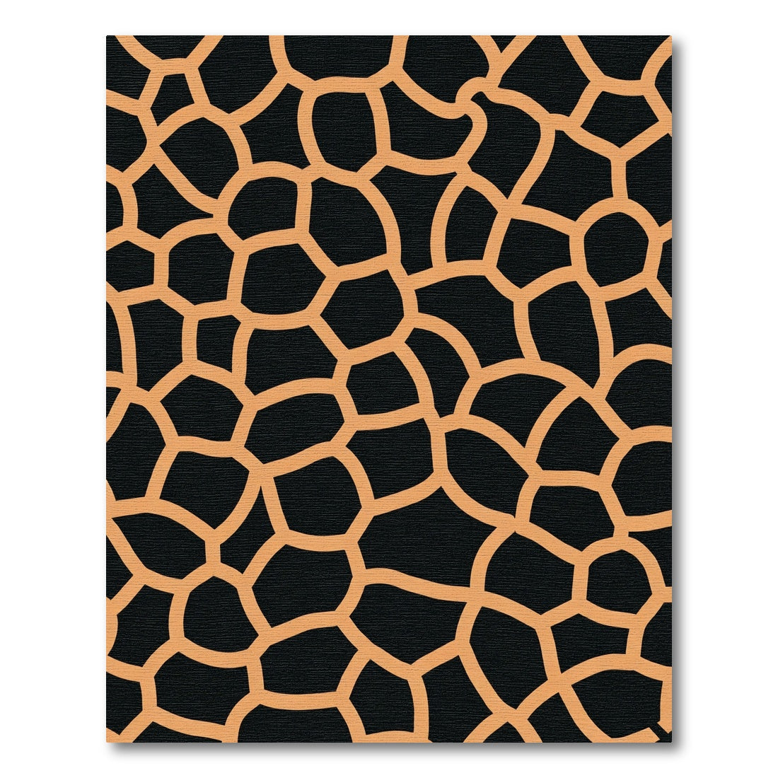 Black Orange Irregular Organic Shape Rug