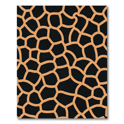 Black Orange Irregular Organic Shape Rug