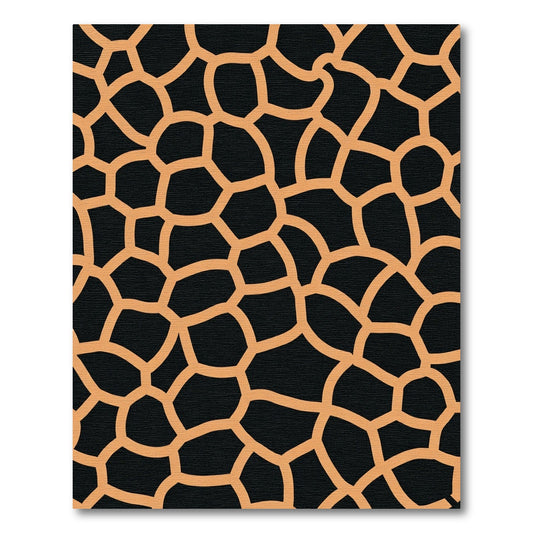 Black Orange Irregular Organic Shape Rug