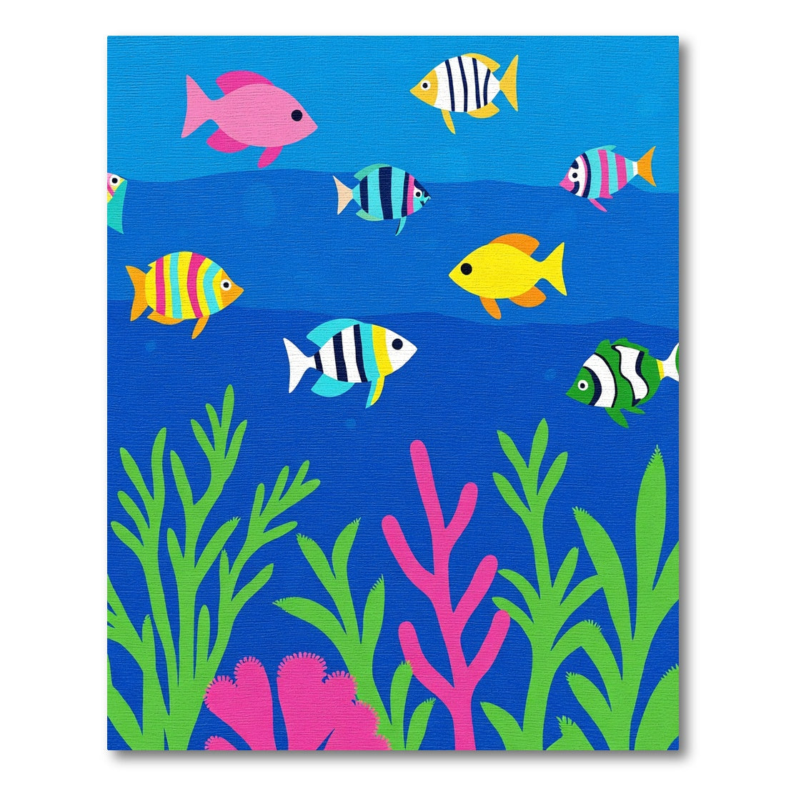 Vibrant Ocean Coral Fish School Rug