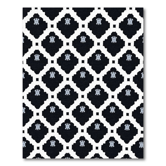Black and White Abstract Lattice Rug