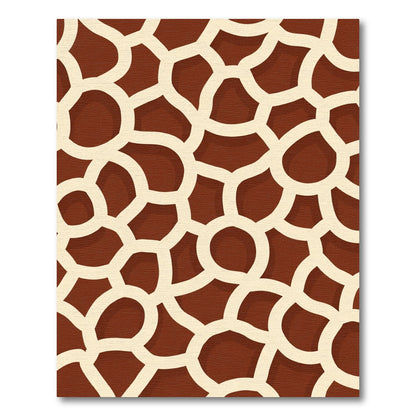 Brown Cream Irregular Organic Shape Rug