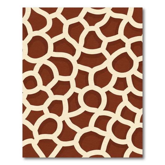 Brown Cream Irregular Organic Shape Rug