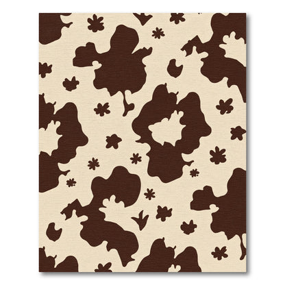 Brown Cream Spotted Organic Shape Rug