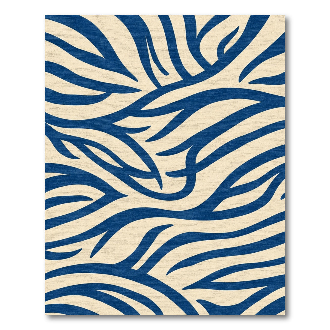 Navy Blue Organic Zebra Stripes Rug