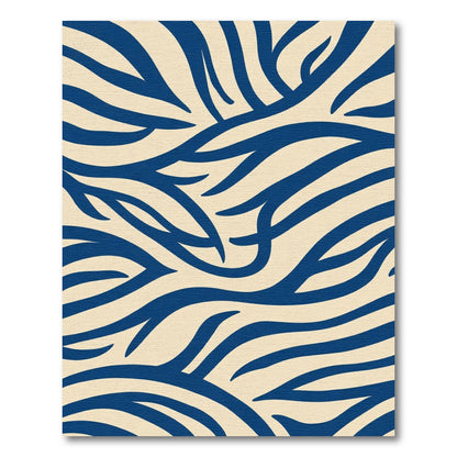 Navy Blue Organic Zebra Stripes Rug