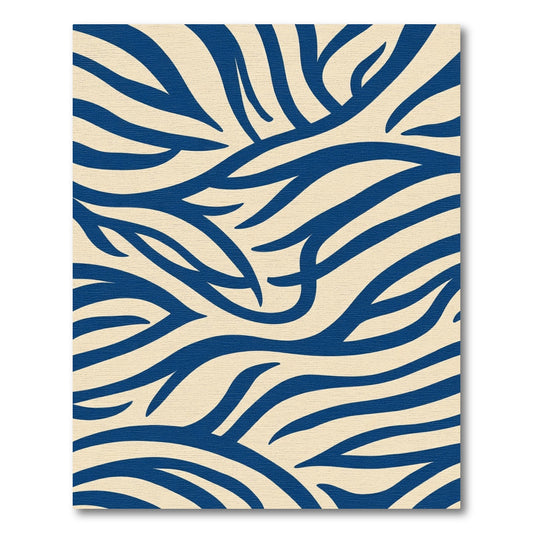 Navy Blue Organic Zebra Stripes Rug
