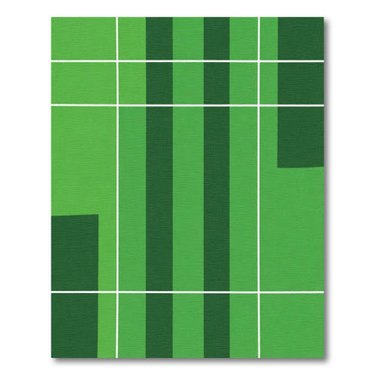 Emerald Green Stripe Blocks Rug