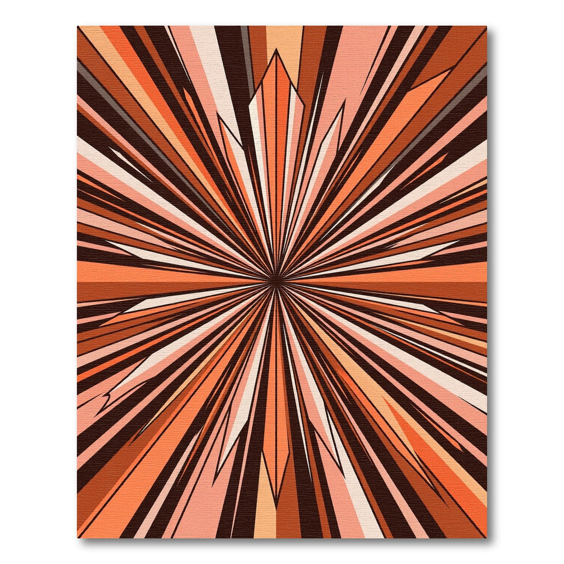 Warm Orange Sunburst Starburst Rug