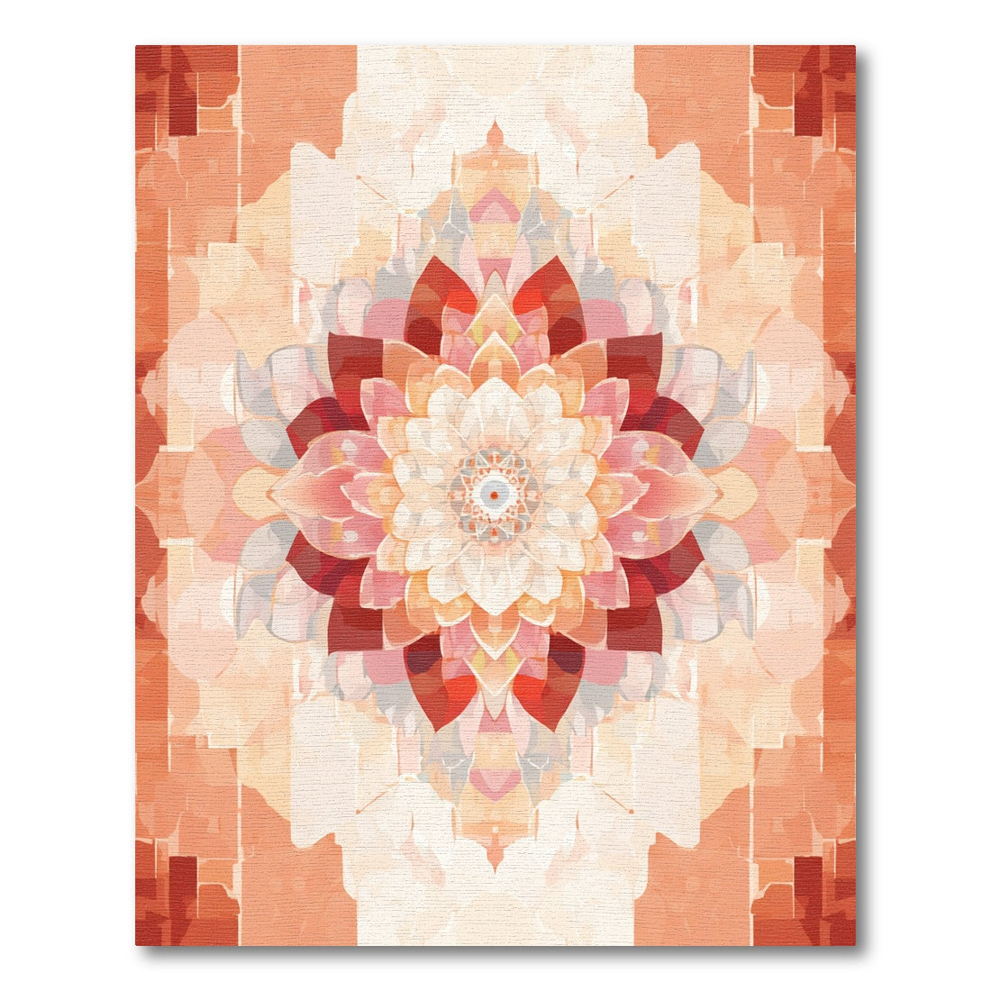 Terra Cotta Floral Mandala Rug
