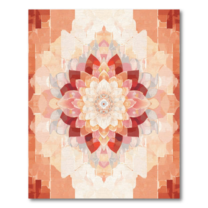 Terra Cotta Floral Mandala Rug