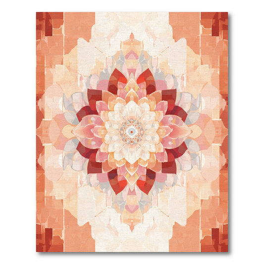 Terra Cotta Floral Mandala Rug