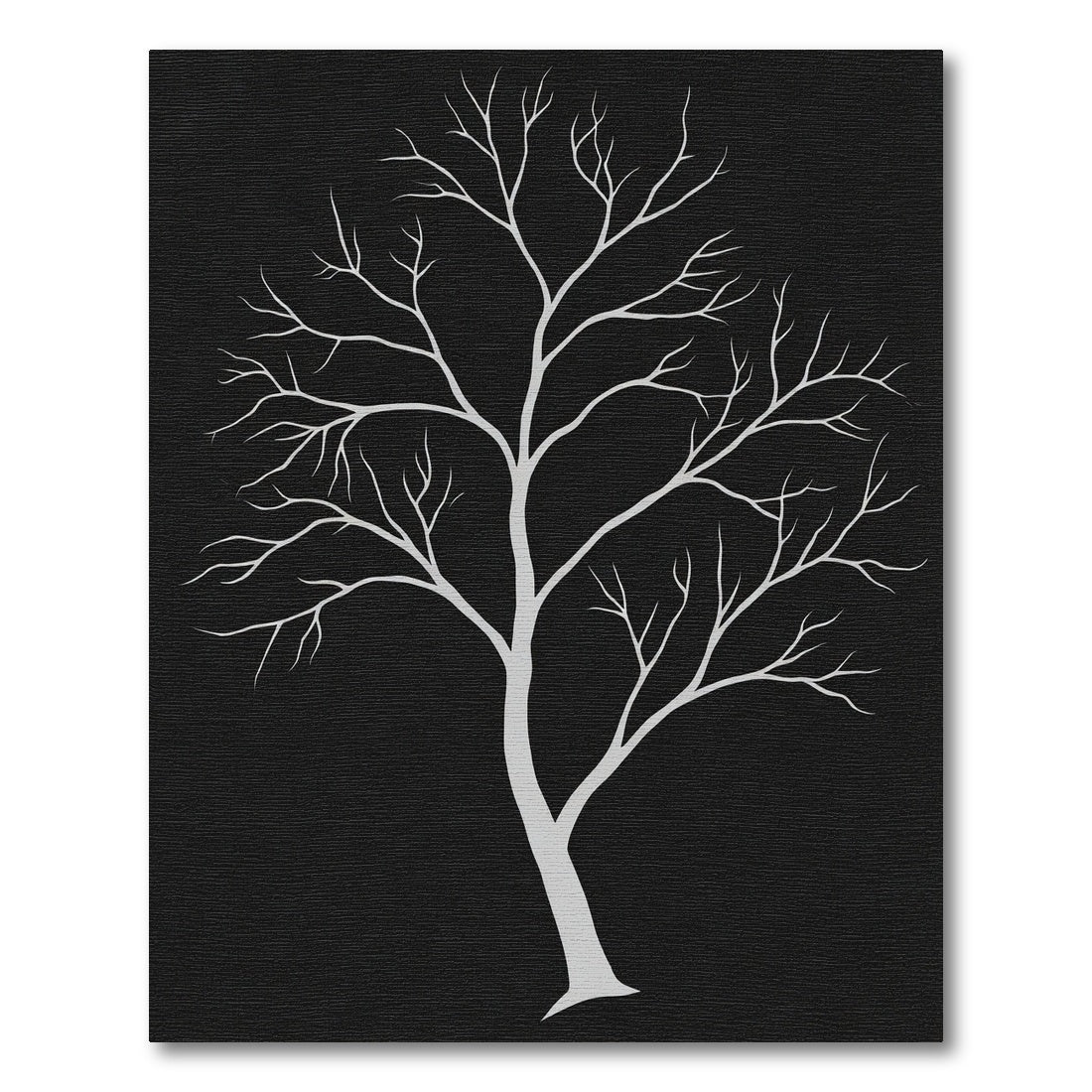 Striking Gray Bare Tree Silhouette Rug