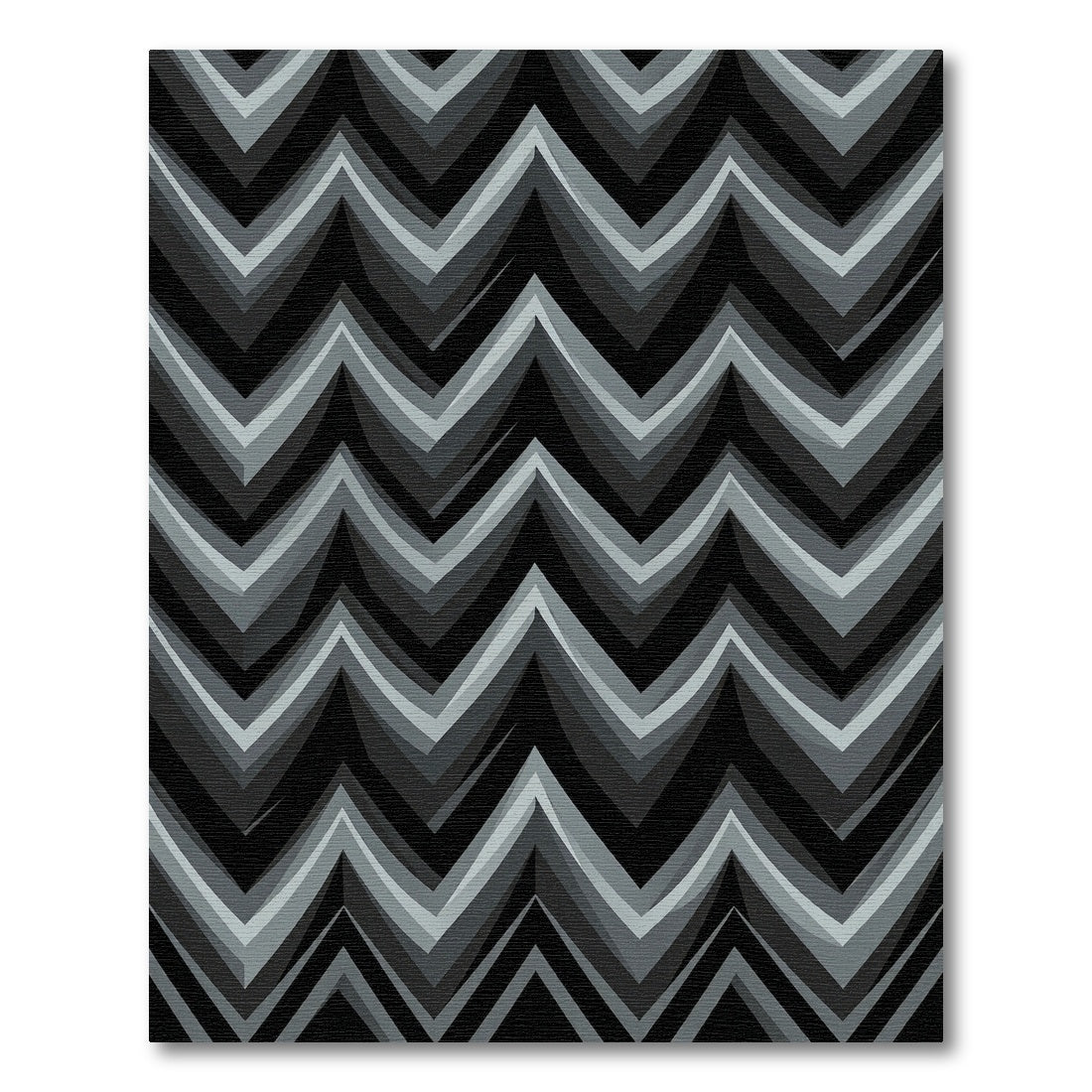 Monochromatic Graduated Chevron Layered Wave Rug