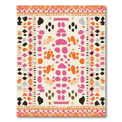 Whimsical Pink Orange Spotty Dash Rug