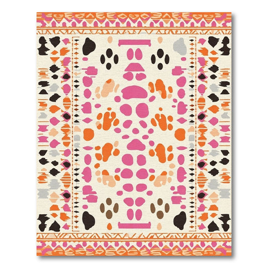 Whimsical Pink Orange Spotty Dash Rug