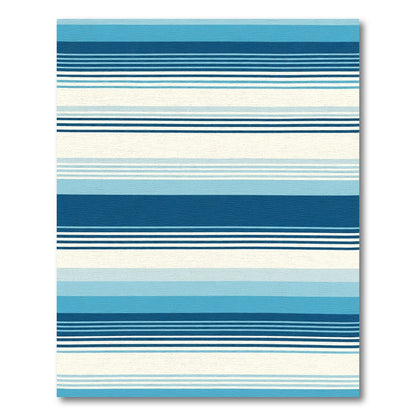 Oceanic Blues Horizontal Stripe Rug