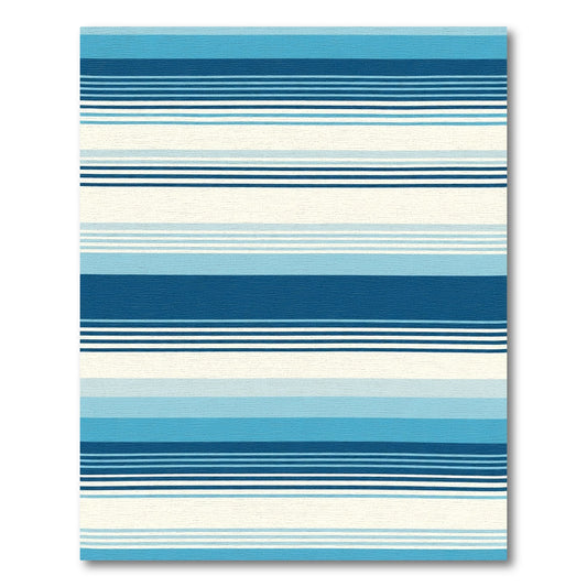 Oceanic Blues Horizontal Stripe Rug