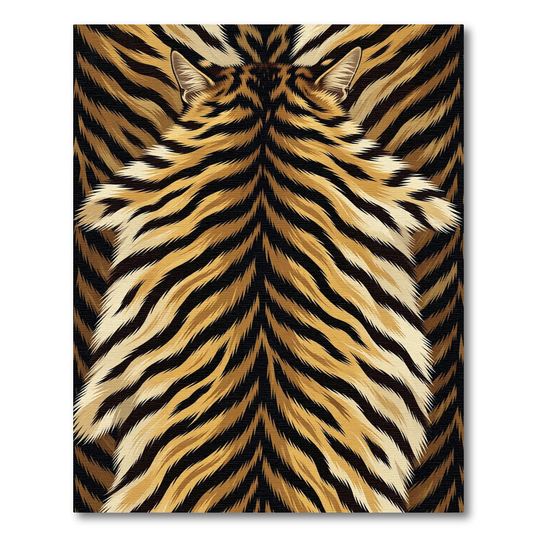 Golden Tiger Fur Stripes Rug