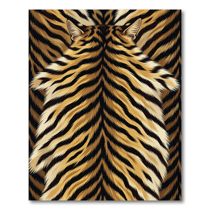 Golden Tiger Fur Stripes Rug
