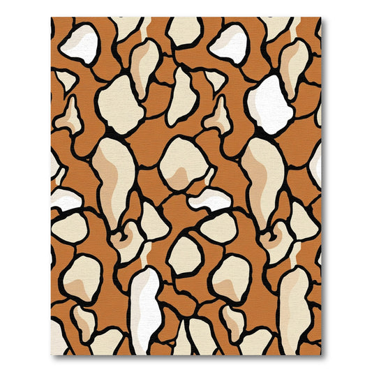 Terra Cotta and Cream Organic Shapes Rug