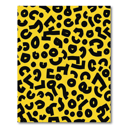 Bold Yellow Black Memphis Shapes Rug