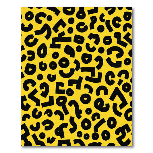 Bold Yellow Black Memphis Shapes Rug