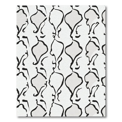 Black White Profile Silhouette Composition Rug