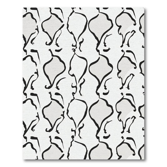 Black White Profile Silhouette Composition Rug
