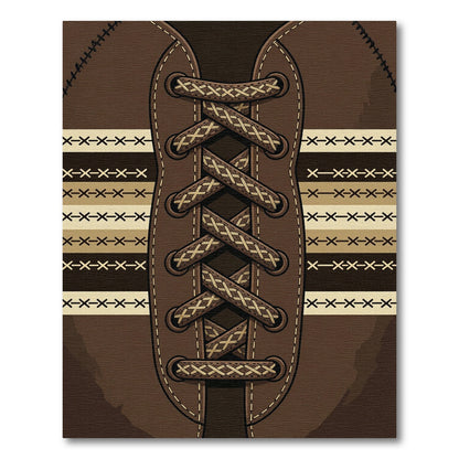 Leather Laceup Brown Stadium Textured Rug