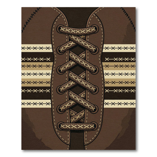 Leather Laceup Brown Stadium Textured Rug